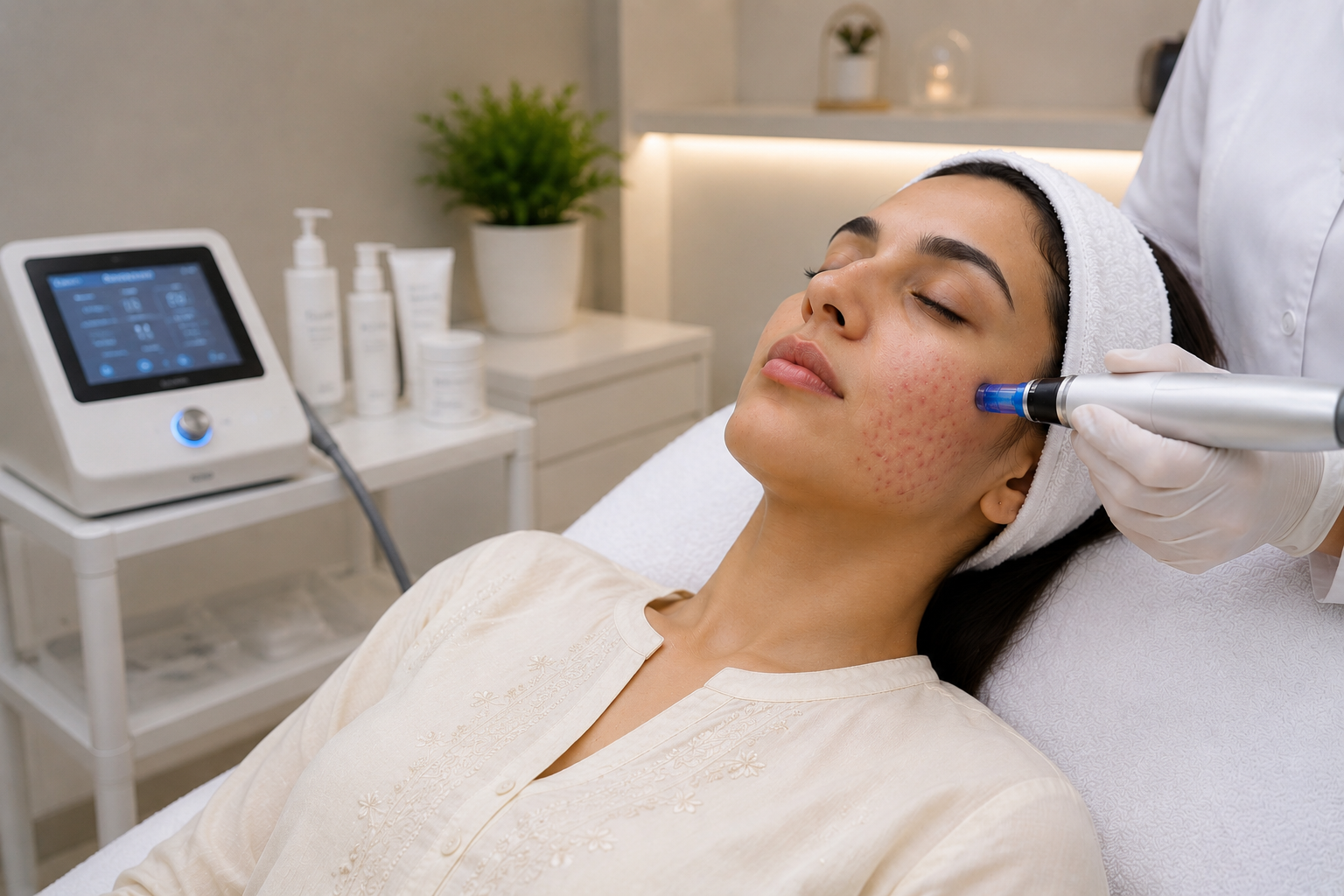 Dermatological treatment for acne and acne scars at Dr Hair
