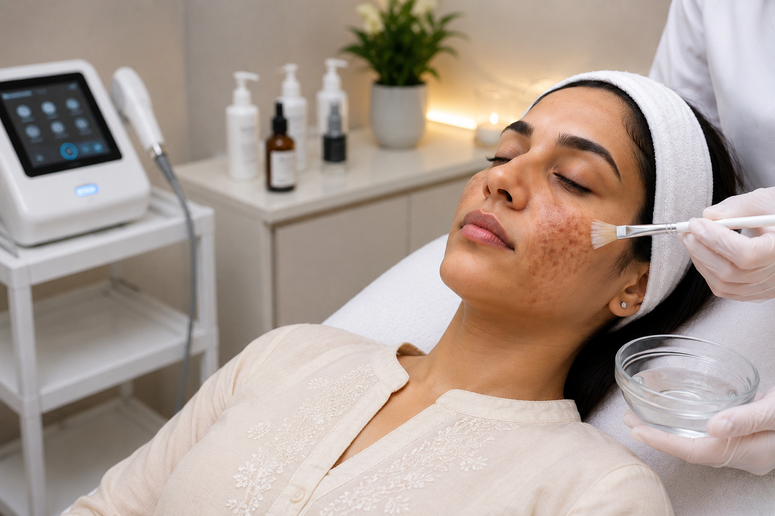 Dermatological treatment for pigmentation and melasma at Dr Hair